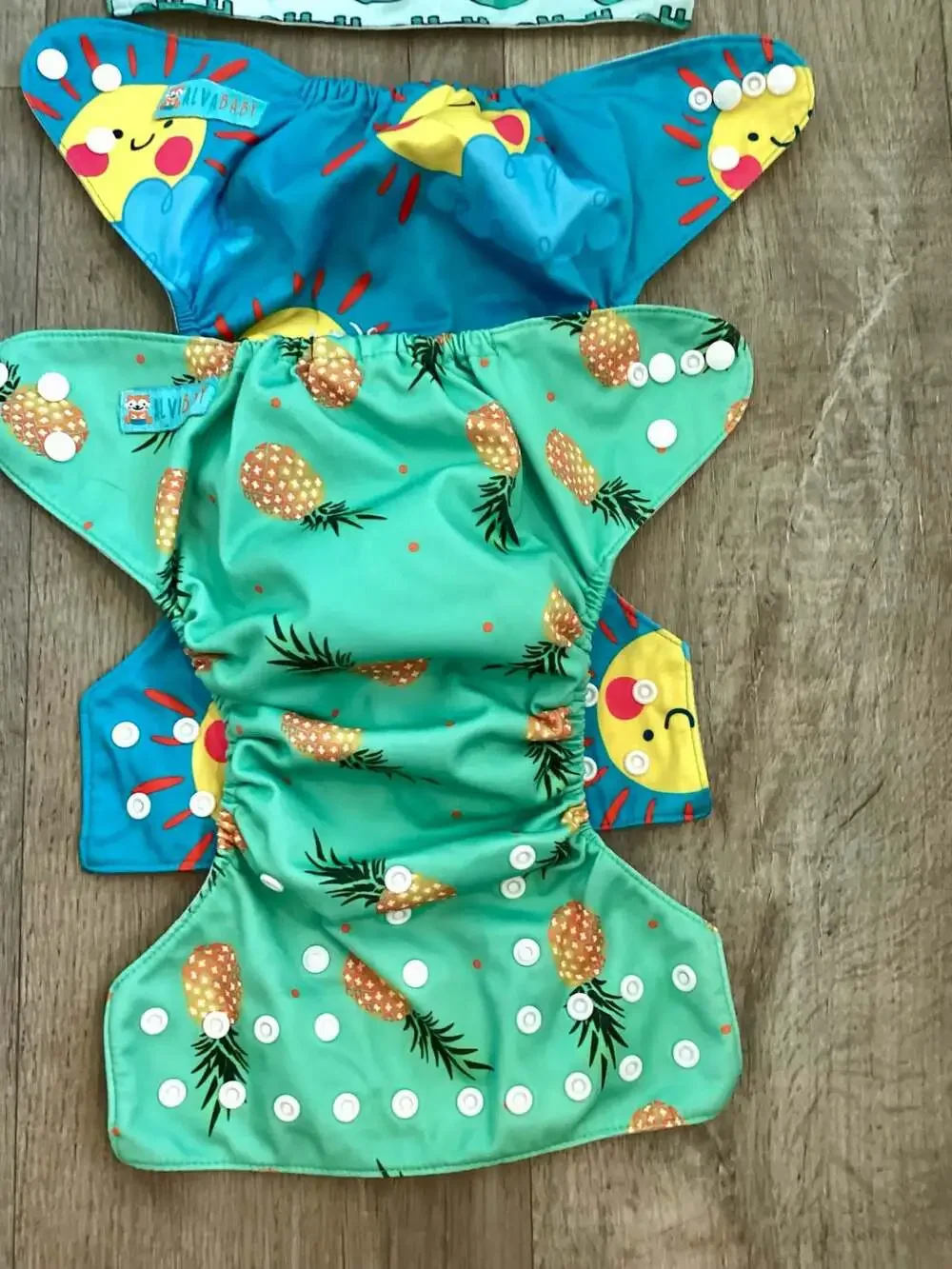 AlvaBaby One Size Adjustable Reusable Pocket Cloth Diapers, Set of 7